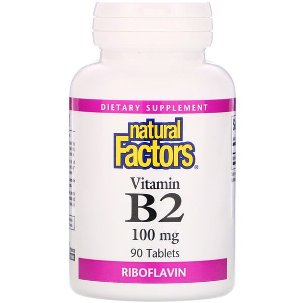 Natural Factors, Vitamin B2, Riboflavin, 100 Mg, 90 Tablets - IHerb