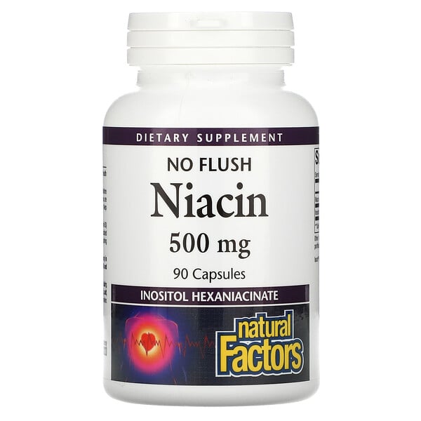 No Flush Niacin, 500 mg, 90 Capsules
