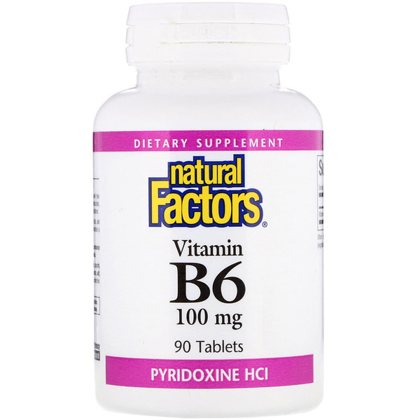 Natural Factors, Vitamin B6, Pyridoxine HCl, 100 Mg, 90 Tablets - IHerb