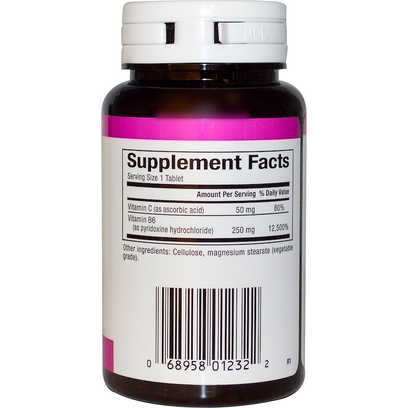 Natural Factors, B6, Pyridoxine HCl, 250 mg, Plus Vitamin C, 50 mg, 90