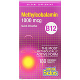 Natural Factors, B12 метилкобаламин, 1000 мкг, 180 жевательных таблеток отзывы