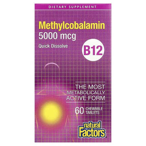 Natural Factors, Methylcobalamin, B12, 5.000 mcg, 60 Kautabletten