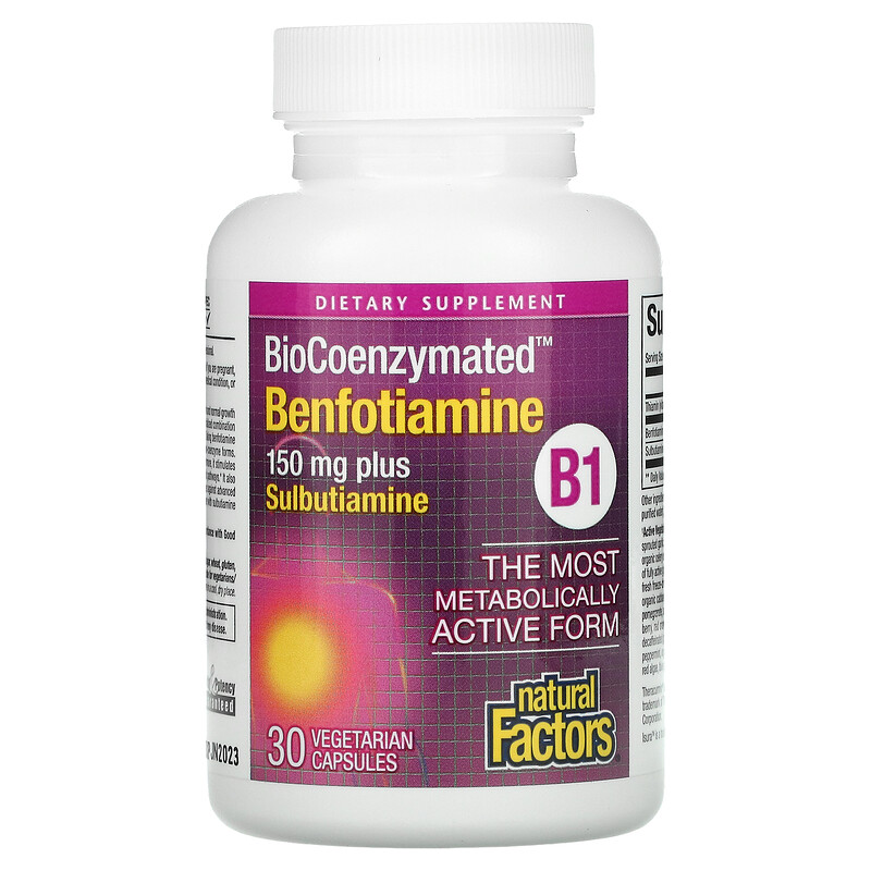 Natural Factors, BioCoenzymated, B1, Benfotiamine Plus Sulbutiamine