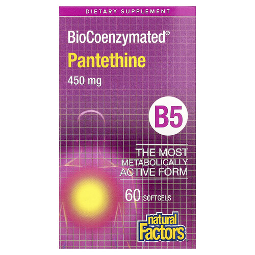 Natural Factors, BioCoenzymated, B5, Pantethine, 450 mg, 60 Softgels