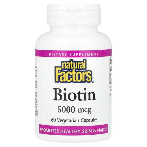 Natural Factors, Biotin, 5.000 mcg, 60 vegetarische Kapseln