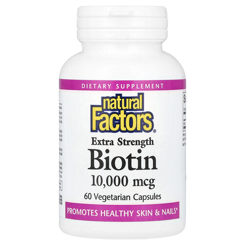 Natural Factors, Biotin, 10,000 mcg, 60 Vegetarian Capsules