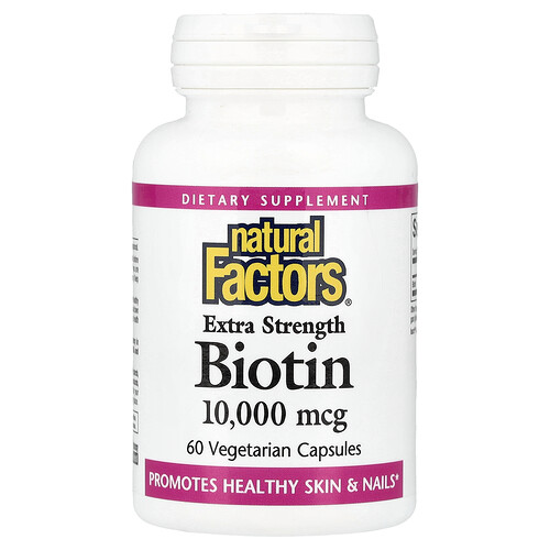 Natural Factors, Biotin, 10.000 mcg, 60 pflanzliche Kapseln