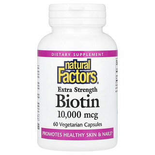 Natural Factors, Biotin, 10,000 mcg, 60 Vegetarian Capsules