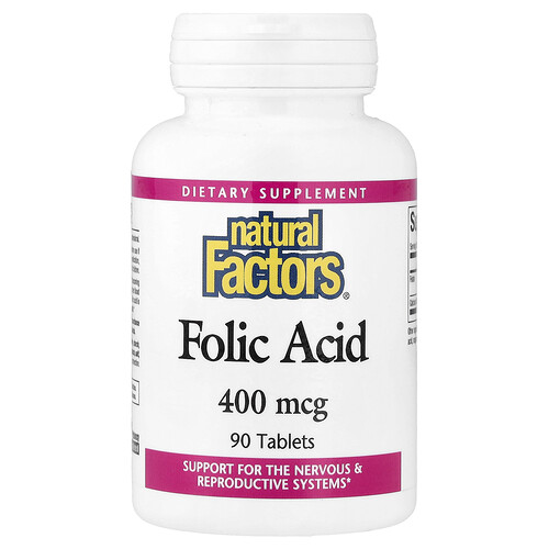 Natural Factors Folic Acid, 90 Tablets