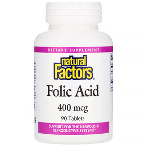 Отзывы о Натурал Факторс, Folic Acid, 400 mcg, 90 Tablets