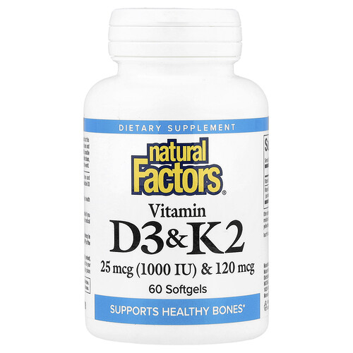 Natural Factors Vitamin D3 (1.000 IU) & K2