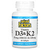 Natural Factors, витамины D3 и К2, 60 капсул