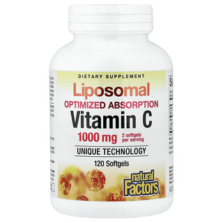 Natural Factors, Vitamina C Lipossomal, 120 Cápsulas Softgel (500 mg por Cápsula Softgel)