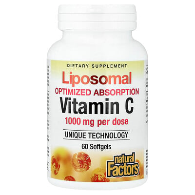 Product Image for Natural Factors, Liposomal Vitamin C, 60 Softgels (500 mg per Softgel)