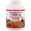 Natural Factors, Vitamina C, Melocotón, Maracuyá y Mango, 500 mg, 90 obleas masticables