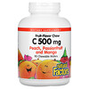 ナチュラルファクター ズ, 100% Natural Fruit Chew Vitamin C, Peach, Passionfruit and Mango, 500 mg, 90 Chewable Wafers