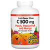 Натурал Факторс, витамин C в жевательной форме, со вкусом персика, маракуйи и манго, 500 мг, 180 жевательных конфет