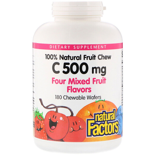 Natural Factors, 100 Natural Fruit Chew Vitamin C, Four Mixed Fruit