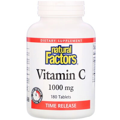 Natural Factors Витамин C, с медленным высвобождением, 1000 мг, 180 таблеток