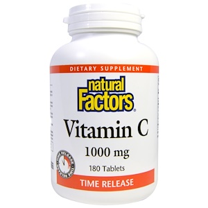 Natural Factors, Витамин C, Time Release, 1000 мг, 180 таблеток отзывы