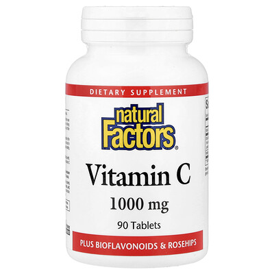 Natural Factors, Vitamina C con bioflavonoides y rosa mosqueta, 90 comprimidos