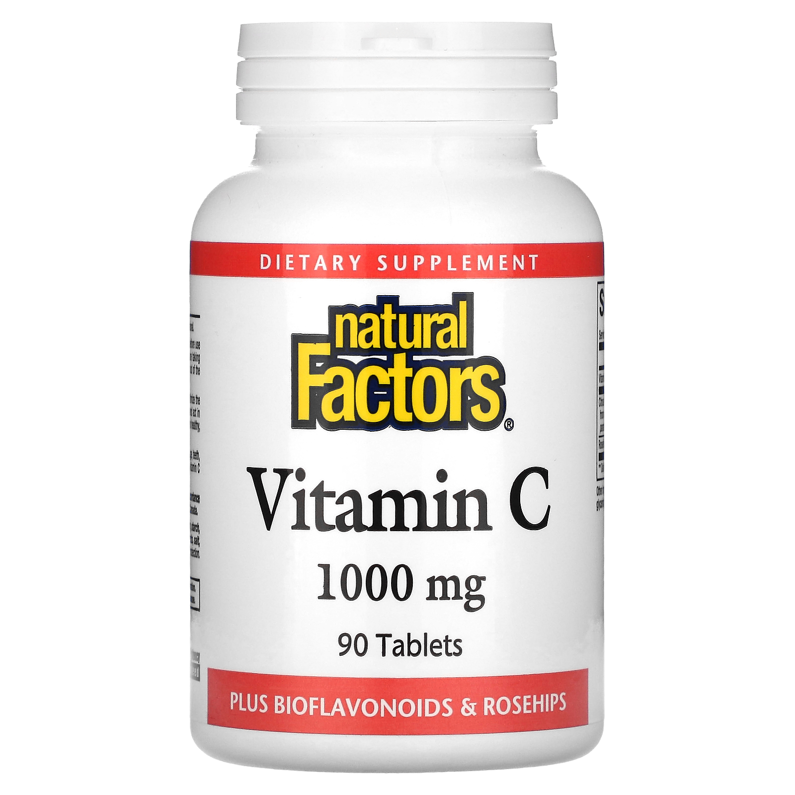 Natural Factors, Vitamin C, Plus Bioflavonoids & Rosehips, 1,000 mg, 90