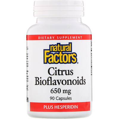 Natural Factors Цитрусовые биофлавоноиды с гесперидином, 650 мг, 90 капсул