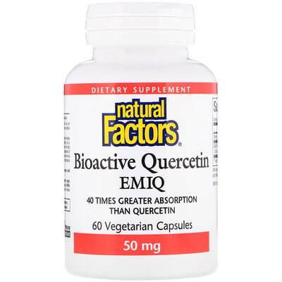 Natural Factors Биоактивный квертицин EMIQ, 50 мг, 60 капсул в растительной оболочке