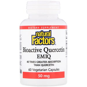 Отзывы о Натурал Факторс, Biaoctive Quercetin EMIQ, 50 mg, 60 Vegetarian Capsule