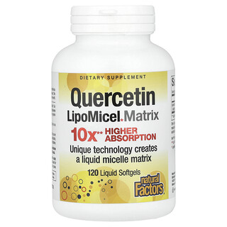 Natural Factors, 퀘르세틴 LipoMicel 매트릭스, 250mg, 액상 소프트젤 120정