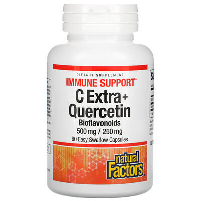 Natural Factors C Extra + Quercetin, 60 Easy Swallow Capsules