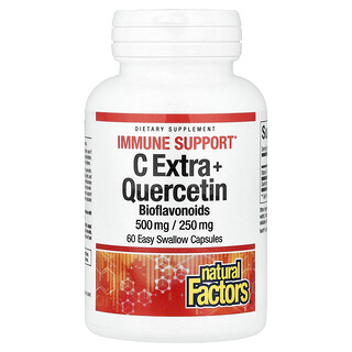 Natural Factors, C Extra + Quercetin, 60 lett svelgekapsler