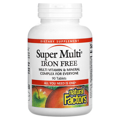 

Natural Factors Super Multi Iron Free 90 Tablets