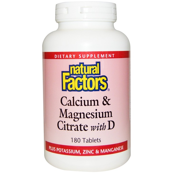 Natural Factors, Π¦ΠΈΡΡΠ°Ρ ΠΊΠ°Π»ΡΡΠΈΡ ΠΈ ΠΌΠ°Π³Π½ΠΈΡ, Ρ Π²ΠΈΡΠ°ΠΌΠΈΠ½ΠΎΠΌ D, 180 ΡΠ°Π±Π»Π΅ΡΠΎΠΊ