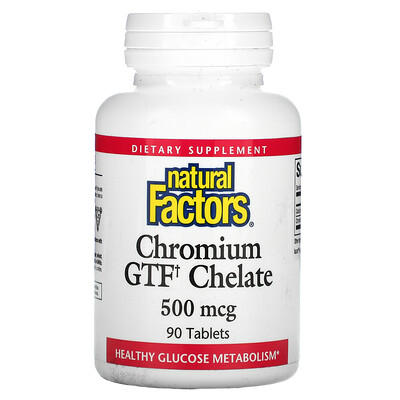 

Natural Factors Chromium GTF Chelate 500 mcg 90 Tablets