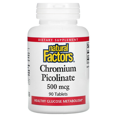 

Natural Factors, Chromium Picolinate, 500 mcg, 90 Tablets