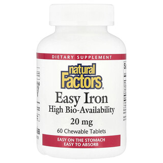 Natural Factors, Easy Iron, 60 tyggetabletter