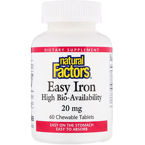 Отзывы о Натурал Факторс, Easy Iron, 20 mg, 60 Chewable Tablets