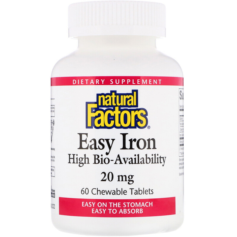 Natural Factors, Easy Iron, 20 mg, 60 Chewable Tablets iHerb