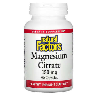 Natural Factors Цитрат магния, 150 мг, 90 капсул
