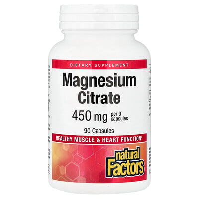 Natural Factors, Magnesium Citrate, 150 mg, 90 Capsules