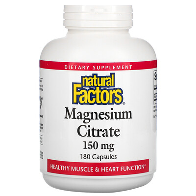 

Natural Factors цитрат магния, 150 мг, 180 капсул