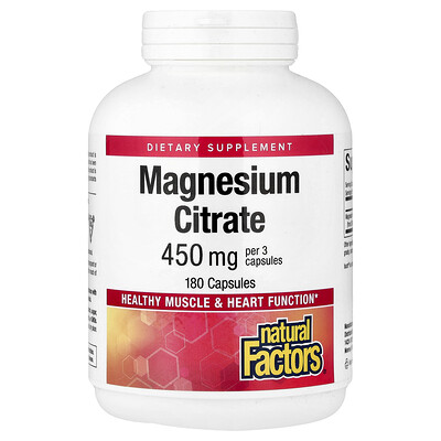 Natural Factors, Magnesium Citrate, 150 mg, 180 Capsules