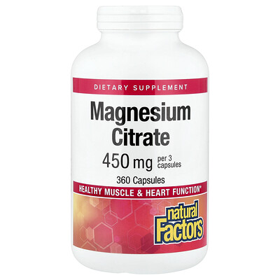 Natural Factors, Magnesium Citrate, 150 mg, 360 Capsules