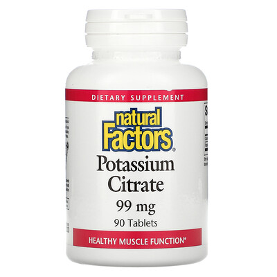 

Natural Factors, Potassium Citrate, 99 mg, 90 Tablets