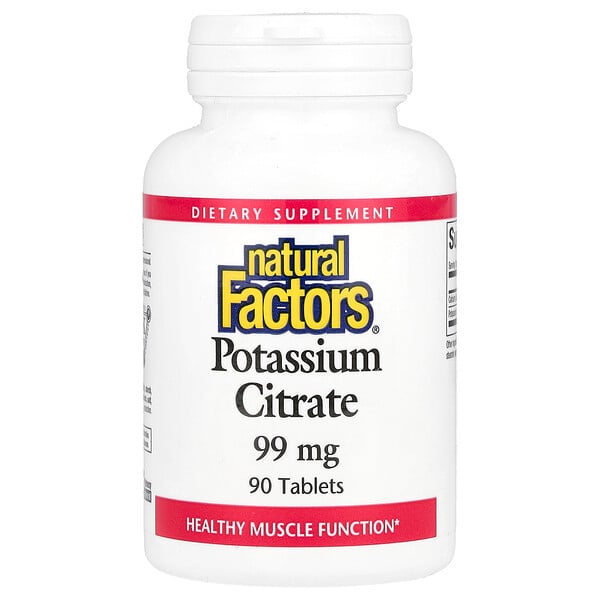 Natural Factors Potassium Citrate, 99 mg, 90 Tablets