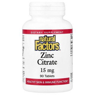 Natural Factors, Zinc Citrate, 15 mg, 90 Tablets
