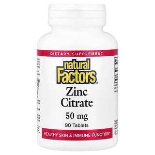 Natural Factors, Zinc Citrate, 50 mg, 90 Tablets
