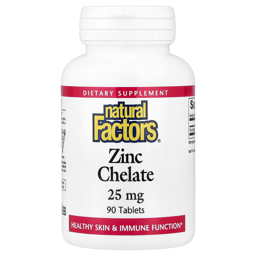 Natural Factors, Zinc Chelate, Zinkchelat, 25 mg, 90 Tabletten