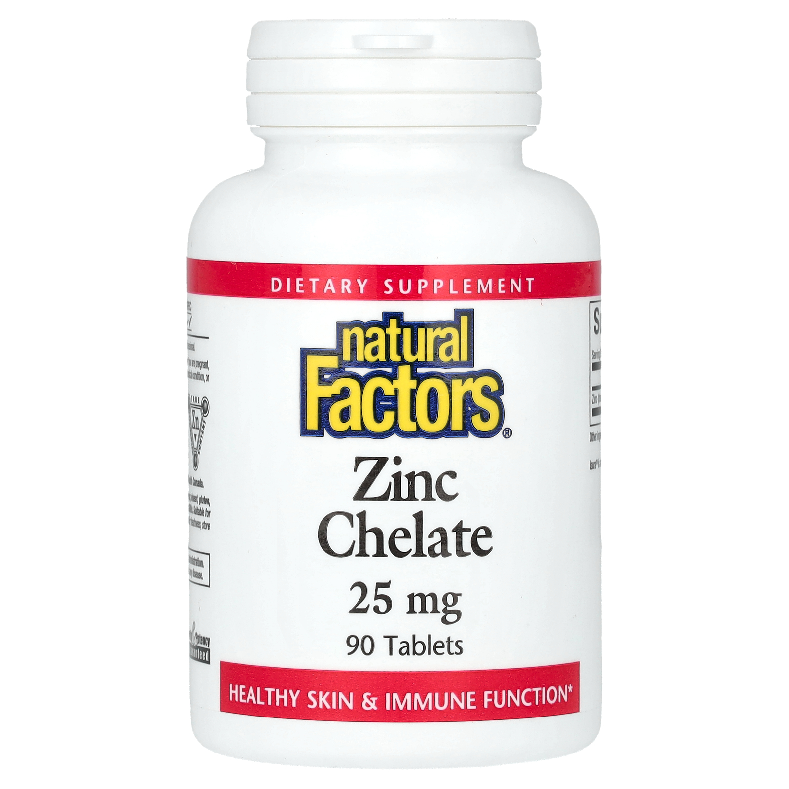 Natural Factors (내추럴팩터스), 아연 킬레이트, 25mg, 90정